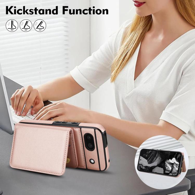 For Google Pixel 8a Crossbody Dual-buckle Wallet RFID Back Leather Phone Case