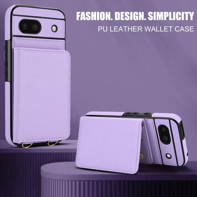 For Google Pixel 8a Crossbody Dual-buckle Wallet RFID Back Leather Phone Case
