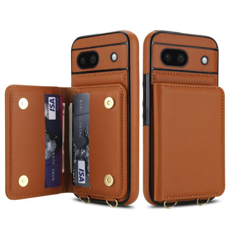 For Google Pixel 8a Crossbody Dual-buckle Wallet RFID Back Leather Phone Case