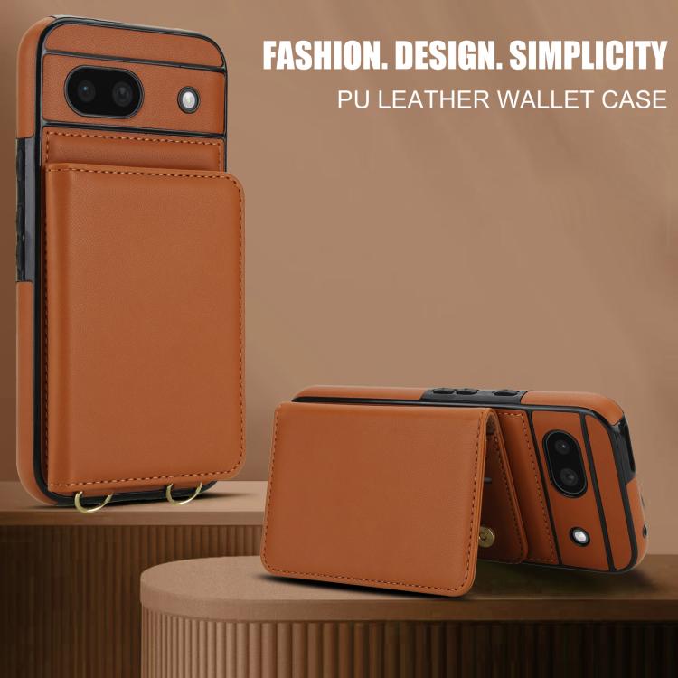 For Google Pixel 8a Crossbody Dual-buckle Wallet RFID Back Leather Phone Case