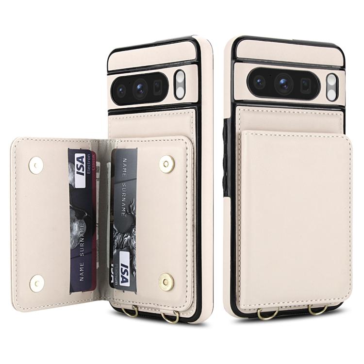 For Google Pixel 8 Pro Crossbody Dual-buckle Wallet RFID Back Leather Phone Case