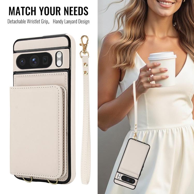 For Google Pixel 8 Pro Crossbody Dual-buckle Wallet RFID Back Leather Phone Case