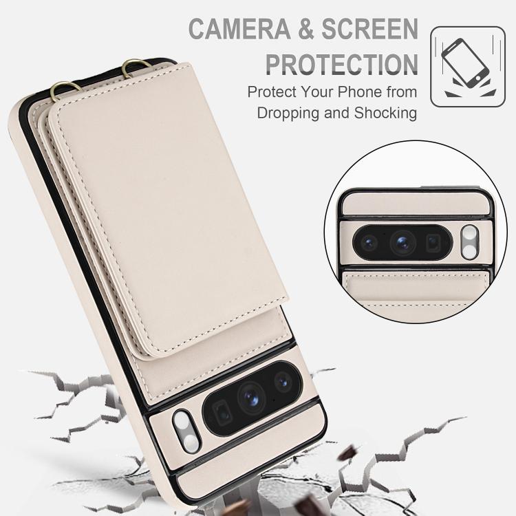 For Google Pixel 8 Pro Crossbody Dual-buckle Wallet RFID Back Leather Phone Case