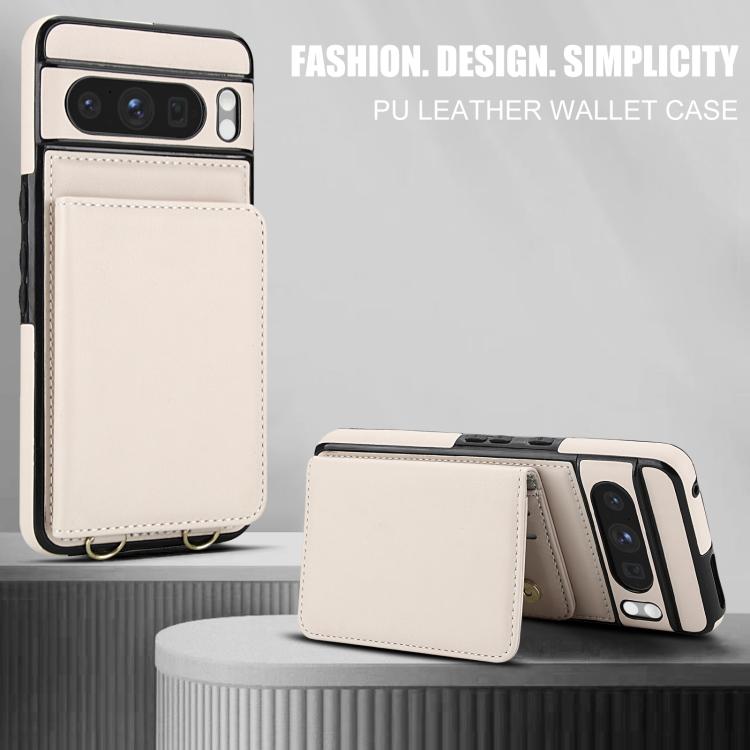 For Google Pixel 8 Pro Crossbody Dual-buckle Wallet RFID Back Leather Phone Case