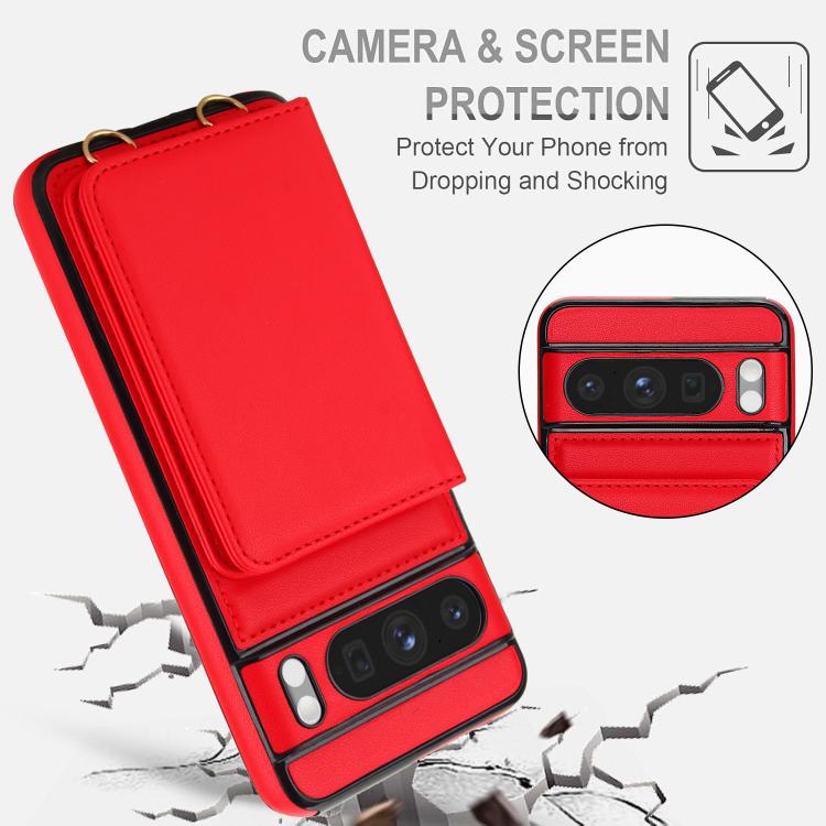 For Google Pixel 8 Pro Crossbody Dual-buckle Wallet RFID Back Leather Phone Case