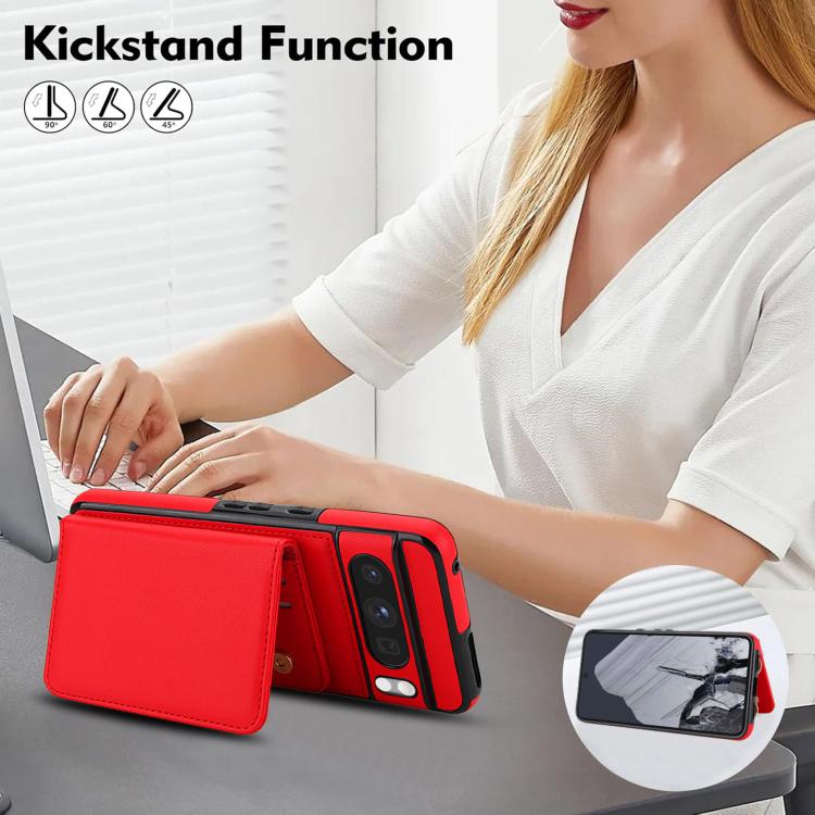 For Google Pixel 8 Pro Crossbody Dual-buckle Wallet RFID Back Leather Phone Case