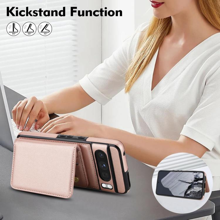 For Google Pixel 8 Pro Crossbody Dual-buckle Wallet RFID Back Leather Phone Case