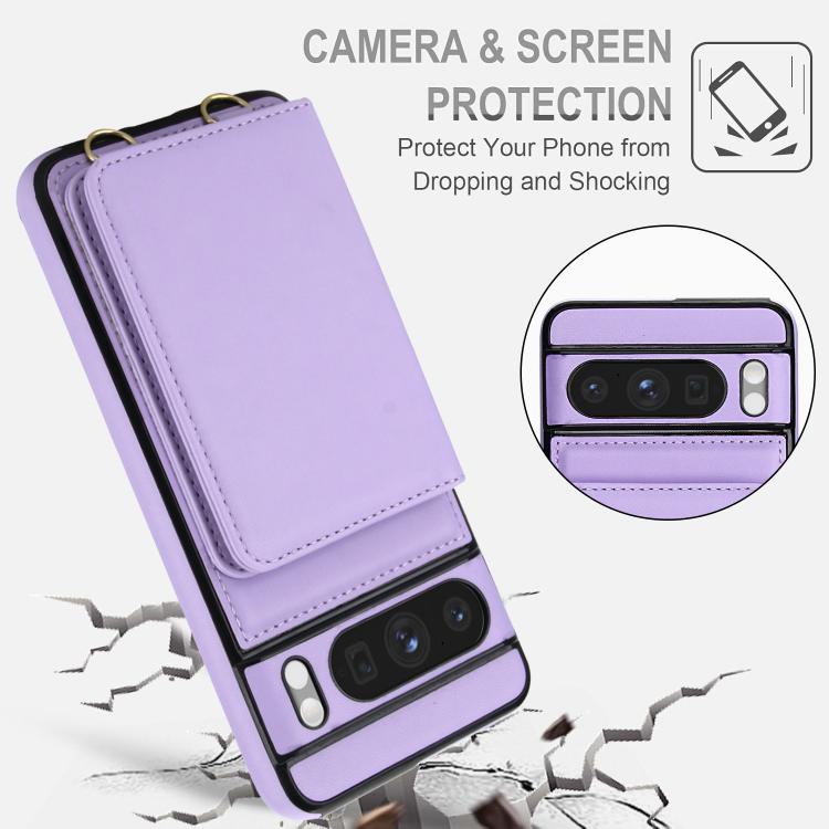 For Google Pixel 8 Pro Crossbody Dual-buckle Wallet RFID Back Leather Phone Case