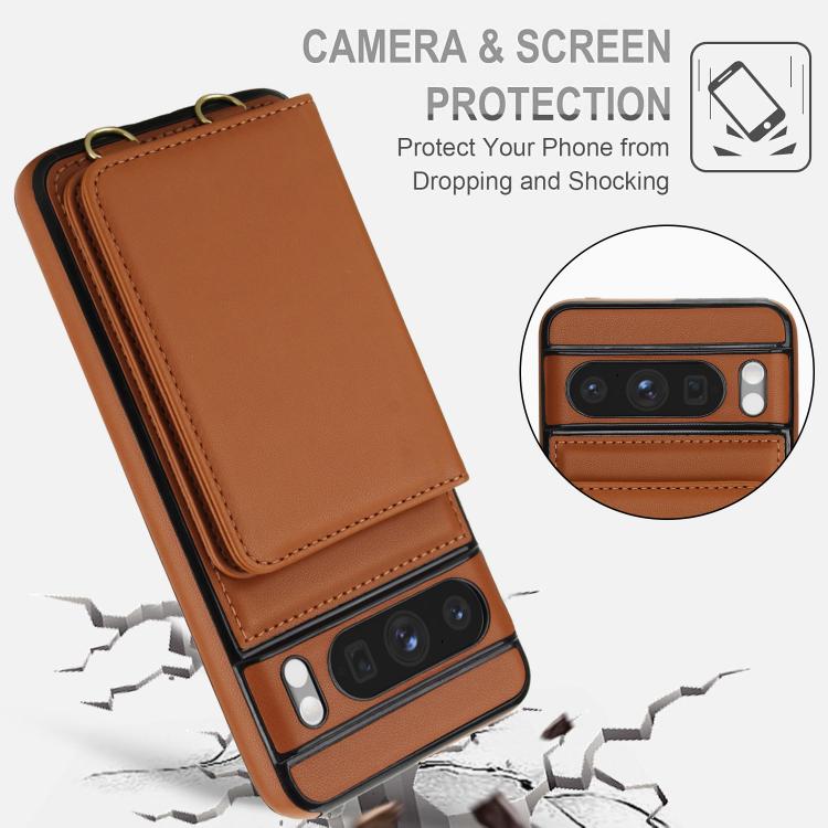 For Google Pixel 8 Pro Crossbody Dual-buckle Wallet RFID Back Leather Phone Case