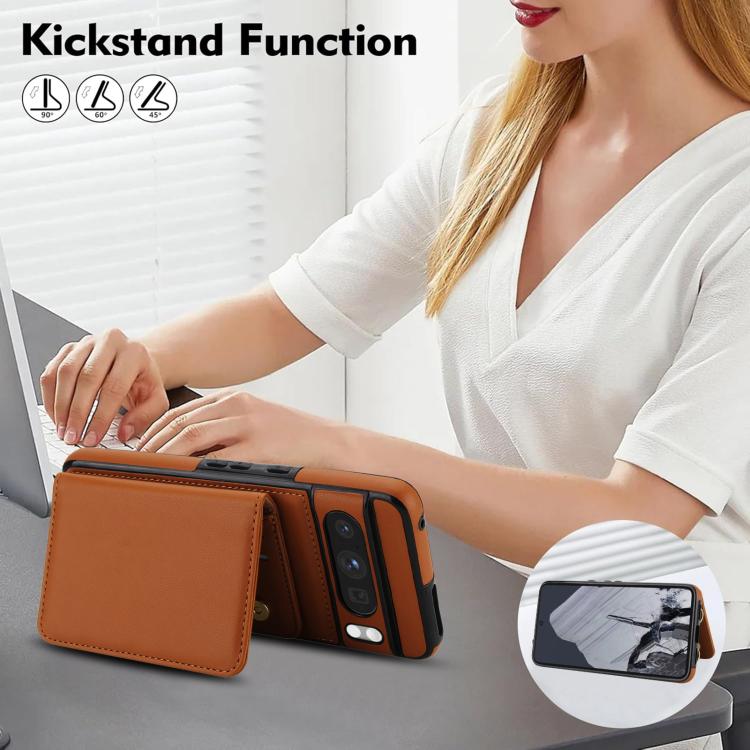 For Google Pixel 8 Pro Crossbody Dual-buckle Wallet RFID Back Leather Phone Case