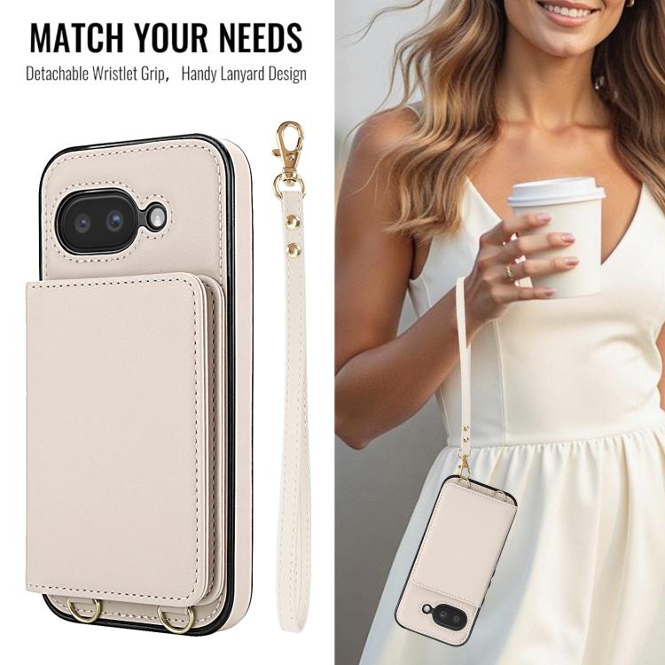 For Google Pixel 9a Crossbody Dual-buckle Wallet RFID Back Leather Phone Case