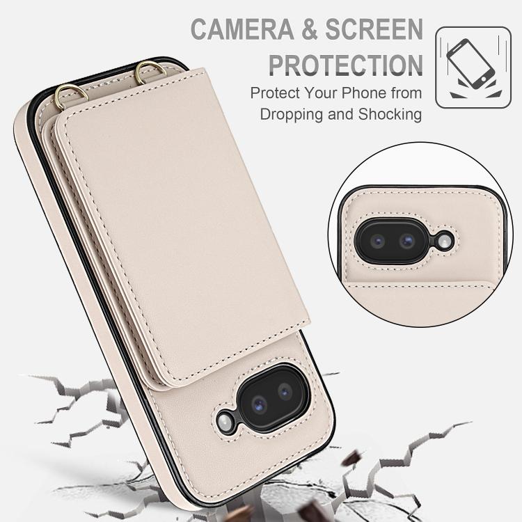 For Google Pixel 9a Crossbody Dual-buckle Wallet RFID Back Leather Phone Case