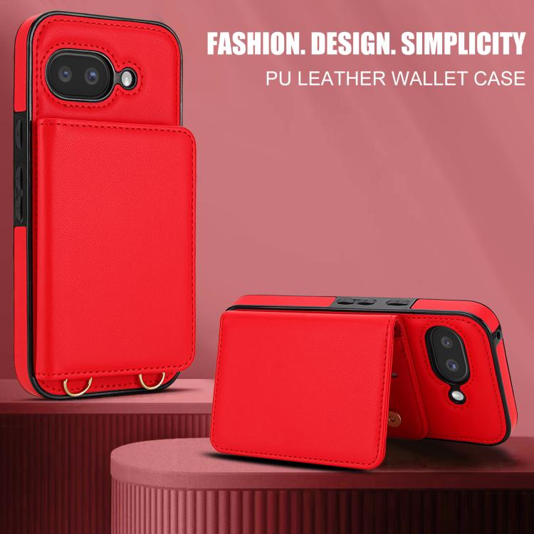 For Google Pixel 9a Crossbody Dual-buckle Wallet RFID Back Leather Phone Case