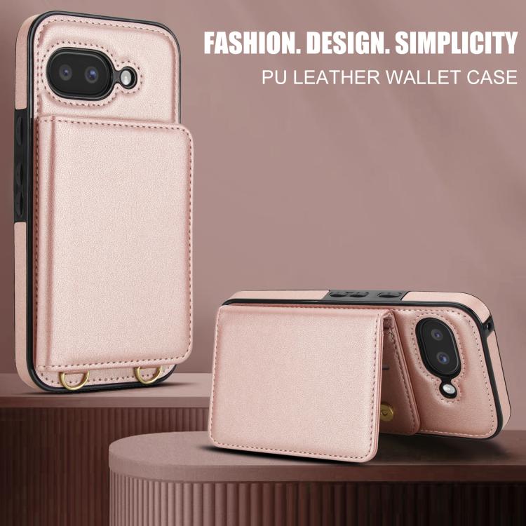 For Google Pixel 9a Crossbody Dual-buckle Wallet RFID Back Leather Phone Case
