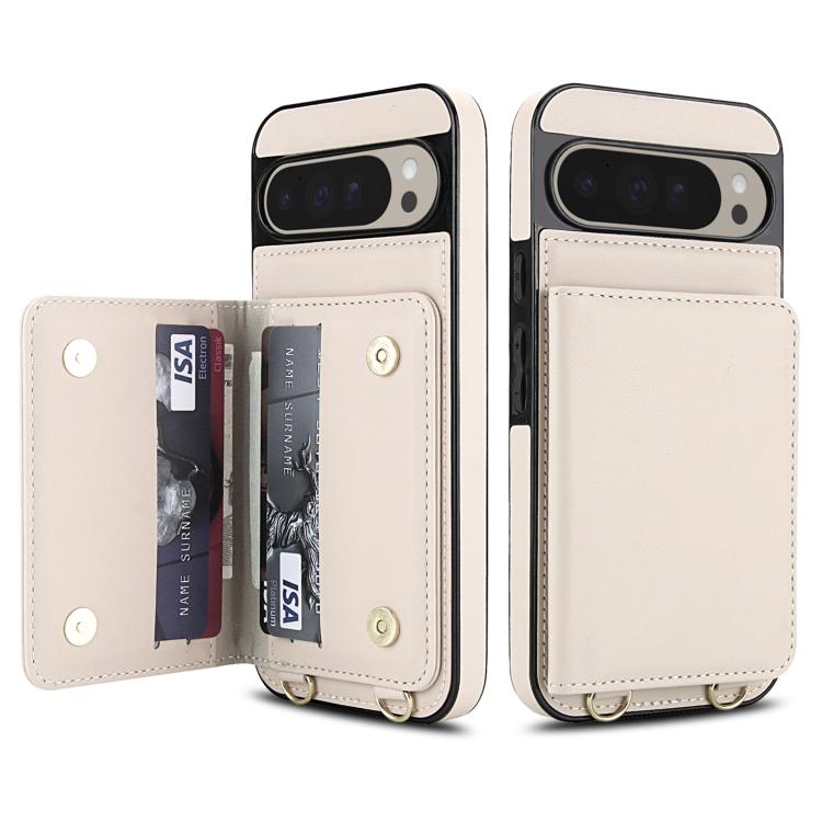 For Google Pixel 9 Crossbody Dual-buckle Wallet RFID Back Leather Phone Case