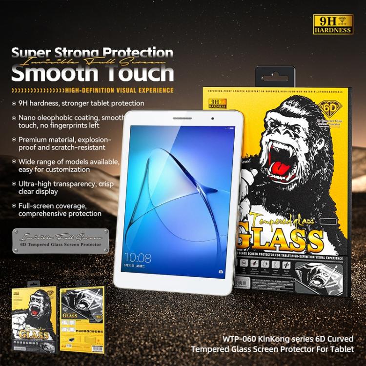 For Honor Play Tab 2 /  MediaPad T3 9.6 WK WTP-060 KinKong 0.33mm 6D Curved HD Tempered Glass Film