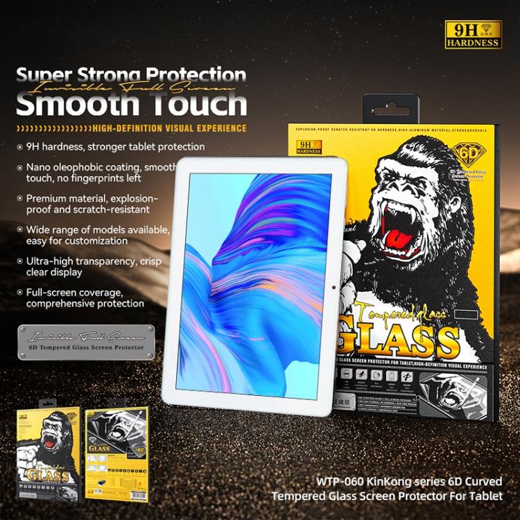 For Honor Pad X6 WK WTP-060 KinKong 0.33mm 6D Curved HD Tempered Glass Film