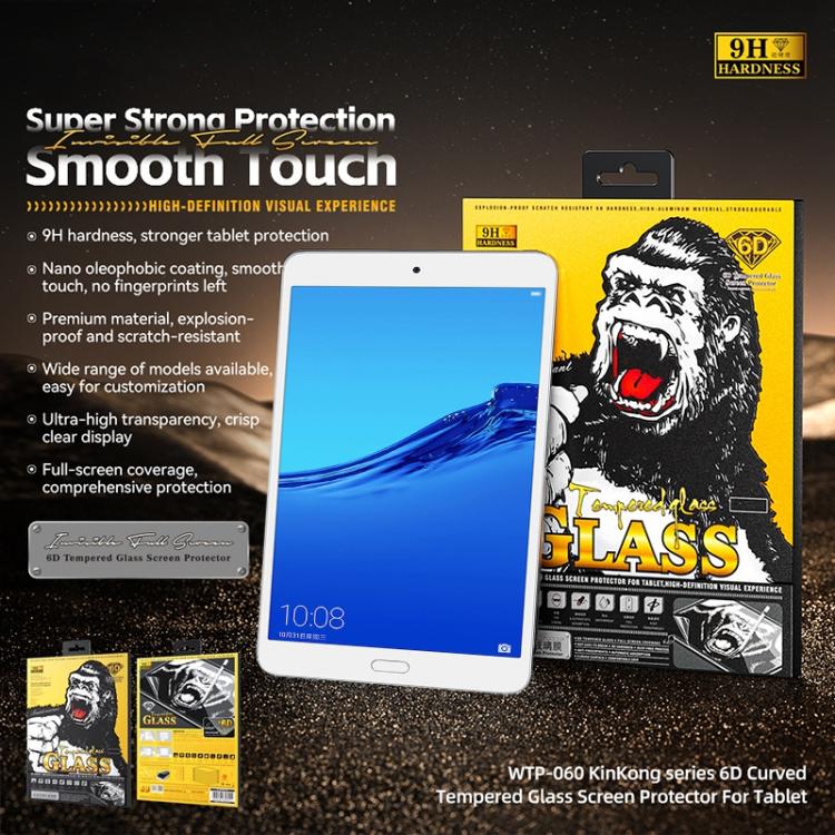 For Honor Waterplay MediaPad 8.0 WK WTP-060 KinKong 0.33mm 6D Curved HD Tempered Glass Film
