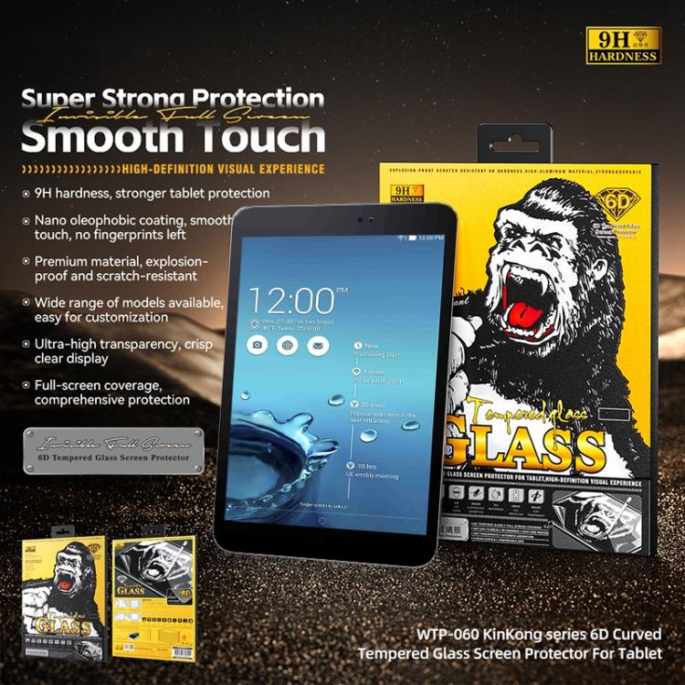 For ASUS MeMO Pad 8 ME581 WK WTP-060 KinKong 0.33mm 6D Curved HD Tempered Glass Film