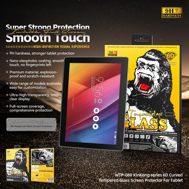 For ASUS ZenPad 10 Z300C WK WTP-060 KinKong 0.33mm 6D Curved HD Tempered Glass Film