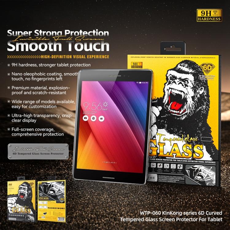 For ASUS Zenpad S 8.0 Z580CA WK WTP-060 KinKong 0.33mm 6D Curved HD Tempered Glass Film
