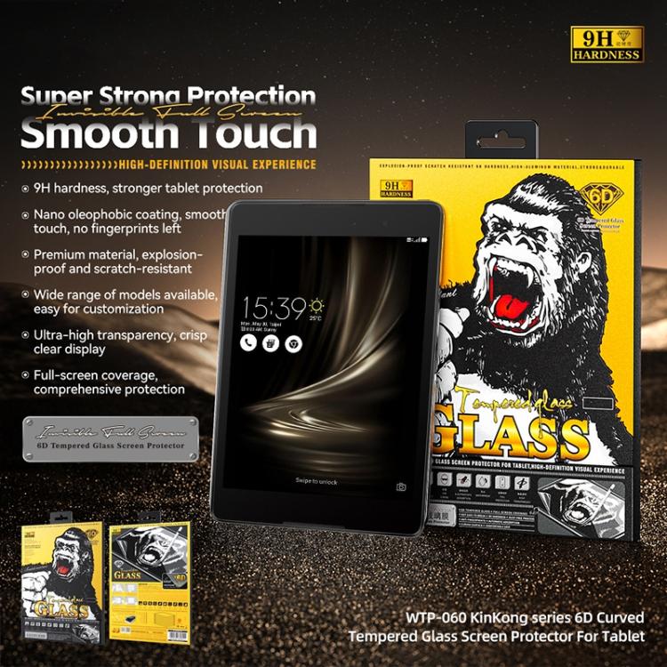 For ASUS ZenPad 3 8.0 Z581KL WK WTP-060 KinKong 0.33mm 6D Curved HD Tempered Glass Film