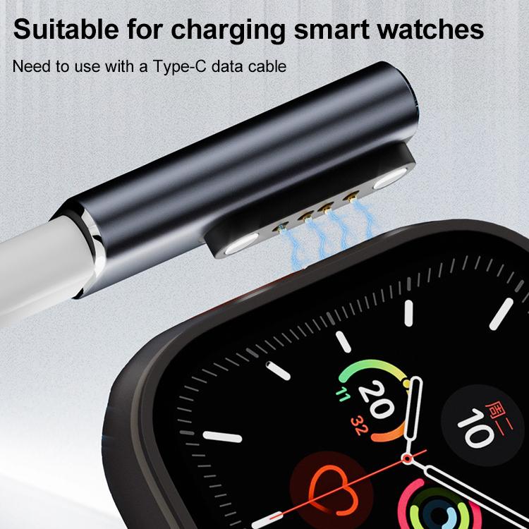 Smart Watch / Bone Conduction Earphone USB-C / Type-C Interface Adapter Converter, Type:2 Pin 2.8mm - Black