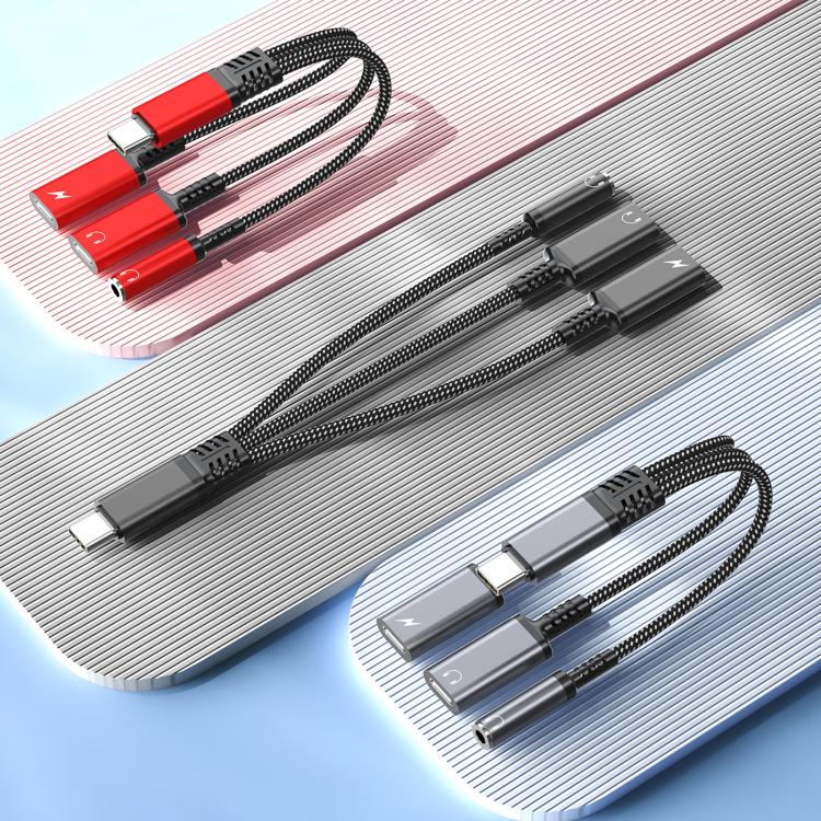 Type-C to 3.5mm and Type-C Charging Audio Adapter Cable