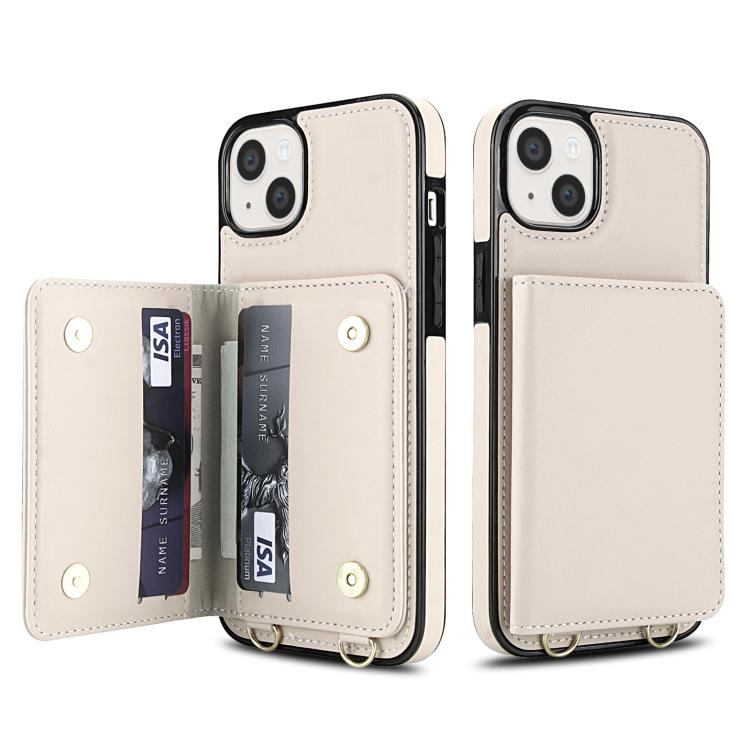 For iPhone 13 mini Crossbody Dual-buckle Wallet RFID Back Leather Phone Case