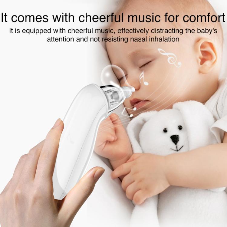 FY-B203 Baby Electric Nasal Aspirator Baby Nose Cleaning Device, US Plug - White