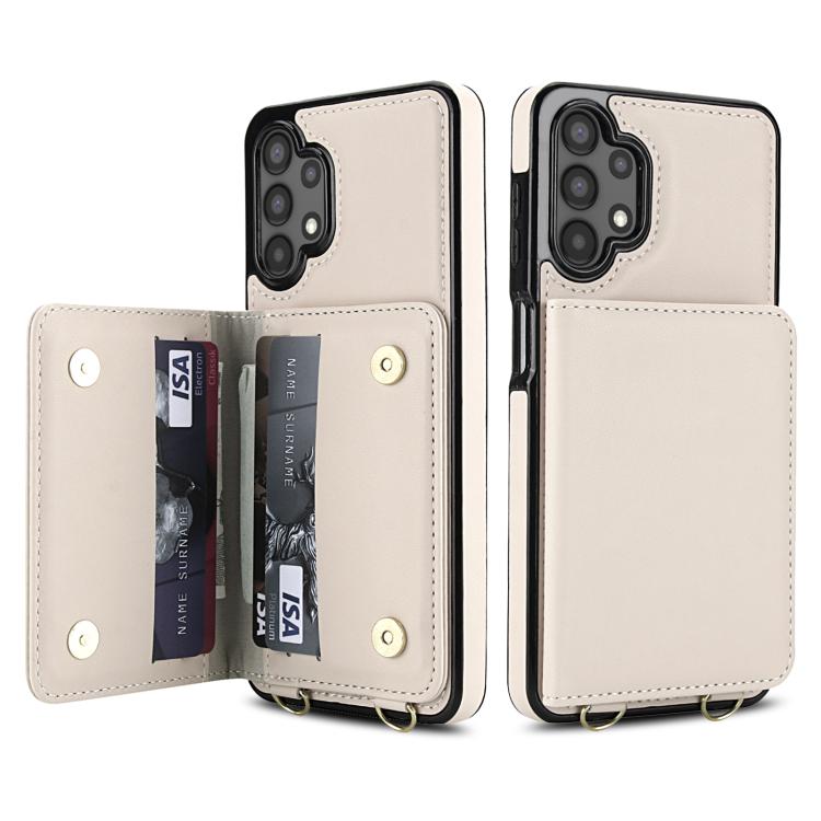 For Samsung Galaxy A13 5G / 4G Crossbody Dual-buckle Wallet RFID Back Leather Phone Case