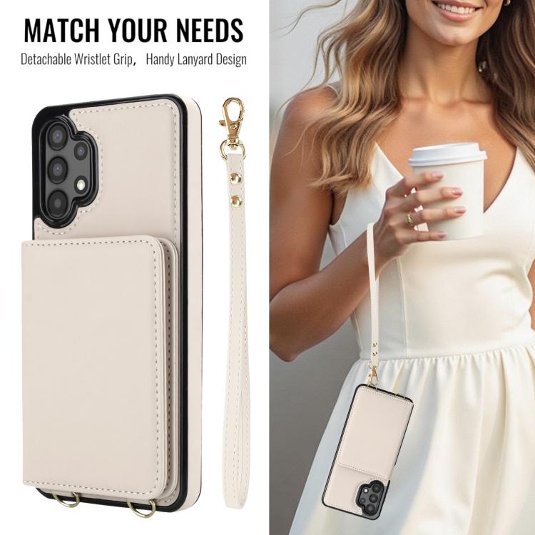 For Samsung Galaxy A13 5G / 4G Crossbody Dual-buckle Wallet RFID Back Leather Phone Case