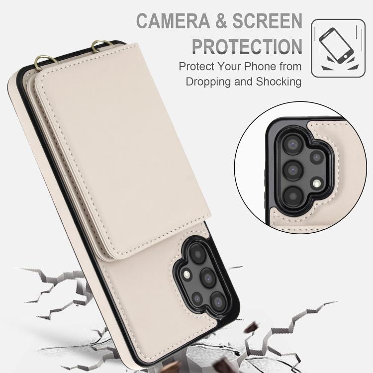 For Samsung Galaxy A13 5G / 4G Crossbody Dual-buckle Wallet RFID Back Leather Phone Case