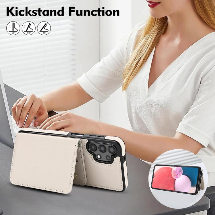 For Samsung Galaxy A13 5G / 4G Crossbody Dual-buckle Wallet RFID Back Leather Phone Case