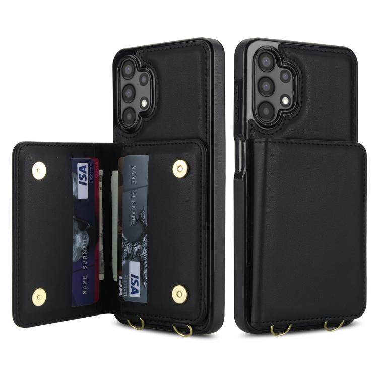 For Samsung Galaxy A13 5G / 4G Crossbody Dual-buckle Wallet RFID Back Leather Phone Case