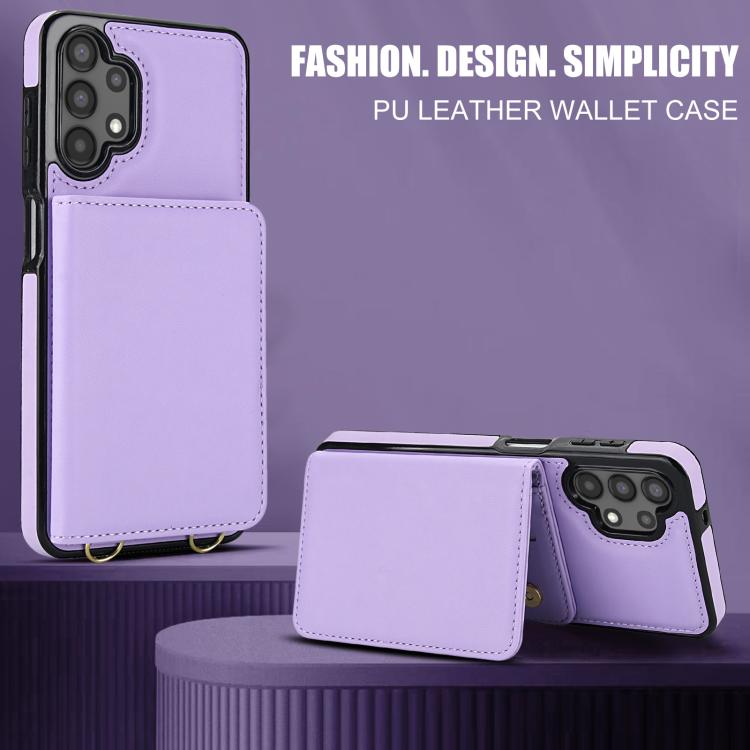 For Samsung Galaxy A13 5G / 4G Crossbody Dual-buckle Wallet RFID Back Leather Phone Case