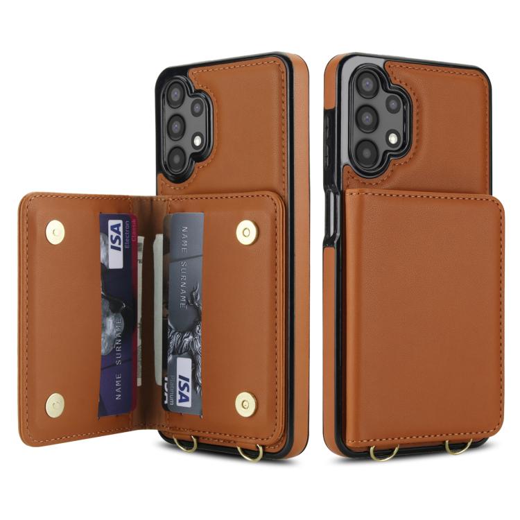 For Samsung Galaxy A13 5G / 4G Crossbody Dual-buckle Wallet RFID Back Leather Phone Case