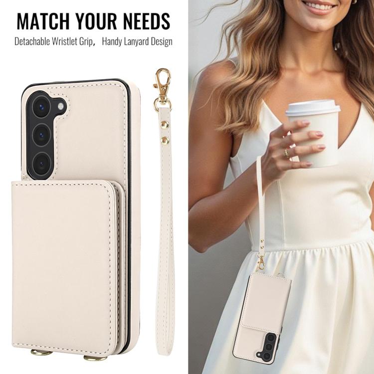 For Samsung Galaxy A14 5G / 4G Crossbody Dual-buckle Wallet RFID Back Leather Phone Case