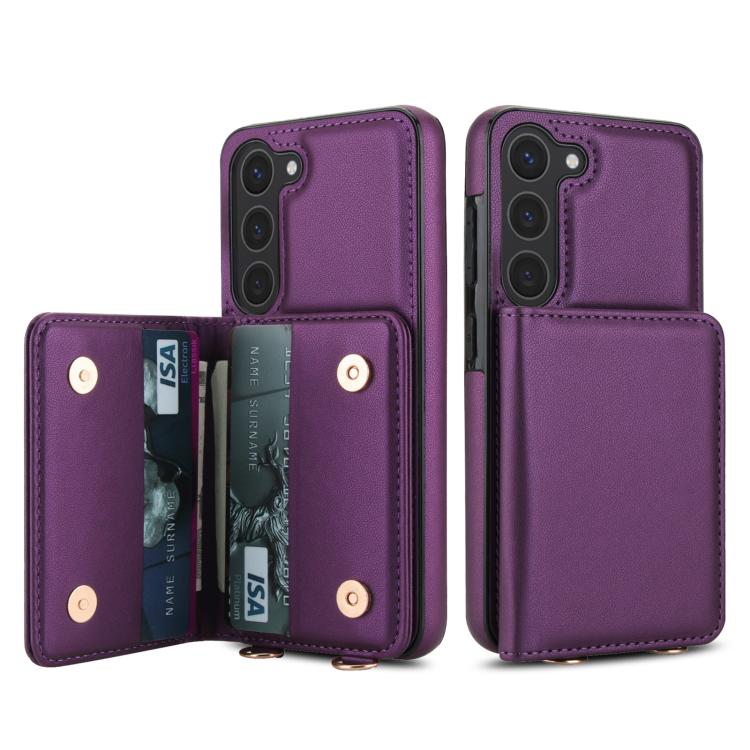 For Samsung Galaxy A14 5G / 4G Crossbody Dual-buckle Wallet RFID Back Leather Phone Case