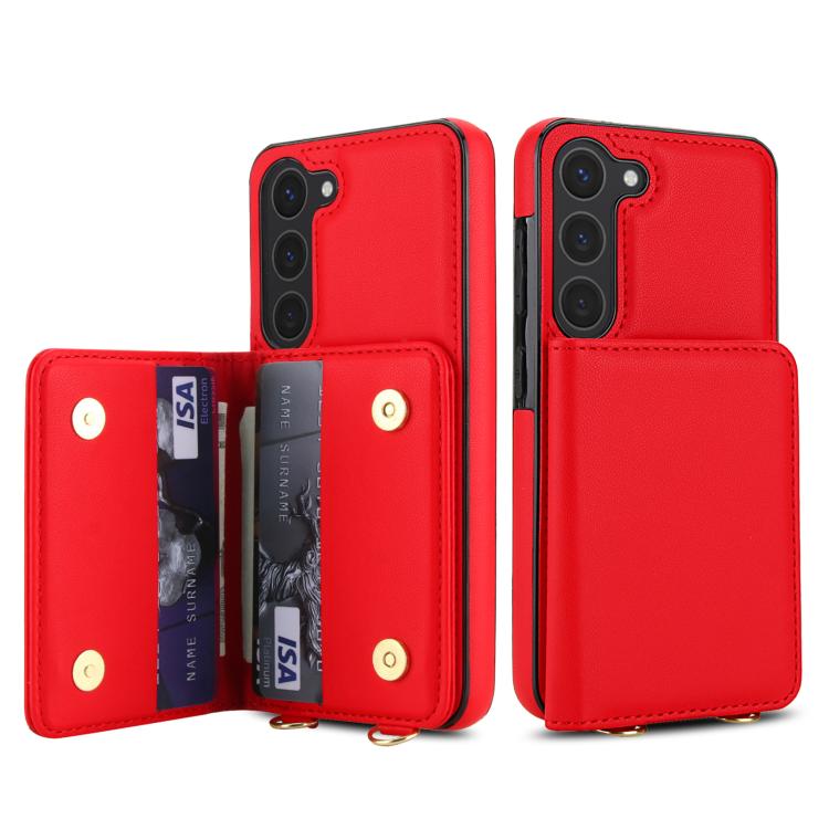 For Samsung Galaxy A54 5G Crossbody Dual-buckle Wallet RFID Back Leather Phone Case