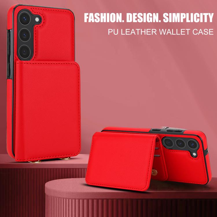 For Samsung Galaxy A54 5G Crossbody Dual-buckle Wallet RFID Back Leather Phone Case