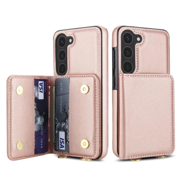For Samsung Galaxy A54 5G Crossbody Dual-buckle Wallet RFID Back Leather Phone Case