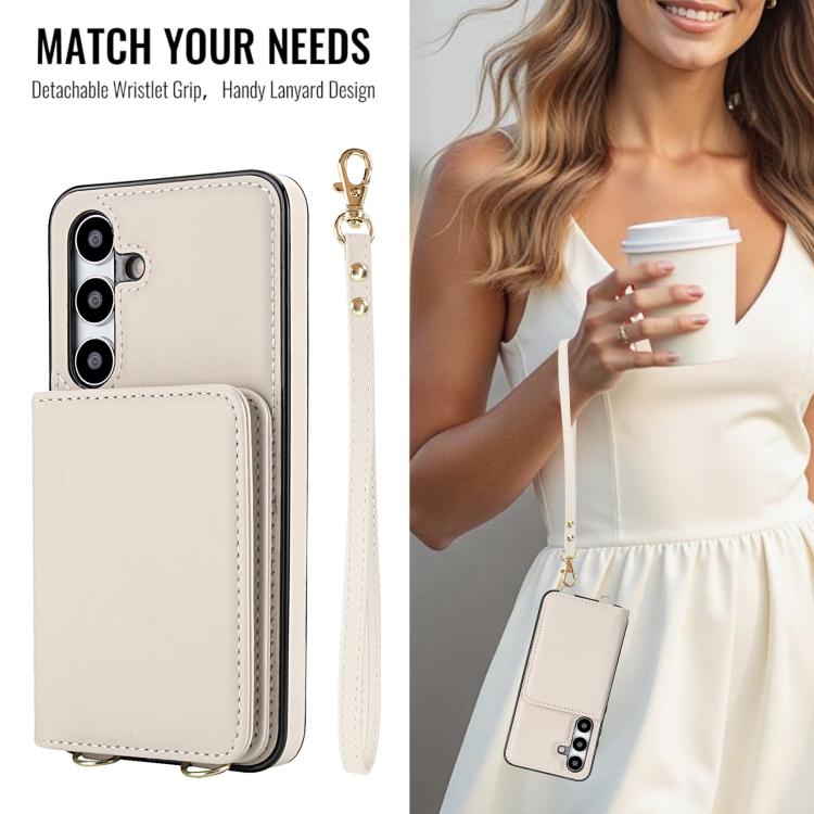 For Samsung Galaxy A15 5G / 4G Crossbody Dual-buckle Wallet RFID Back Leather Phone Case