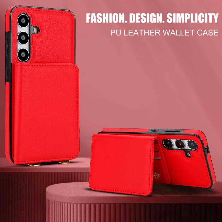 For Samsung Galaxy A55 5G Crossbody Dual-buckle Wallet RFID Back Leather Phone Case