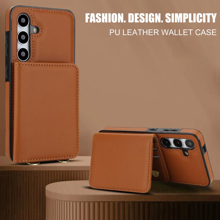 For Samsung Galaxy A55 5G Crossbody Dual-buckle Wallet RFID Back Leather Phone Case