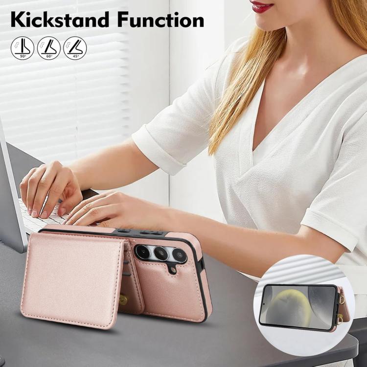 For Samsung Galaxy A25 5G Crossbody Dual-buckle Wallet RFID Back Leather Phone Case