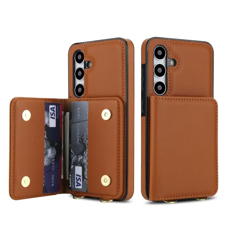 For Samsung Galaxy A25 5G Crossbody Dual-buckle Wallet RFID Back Leather Phone Case