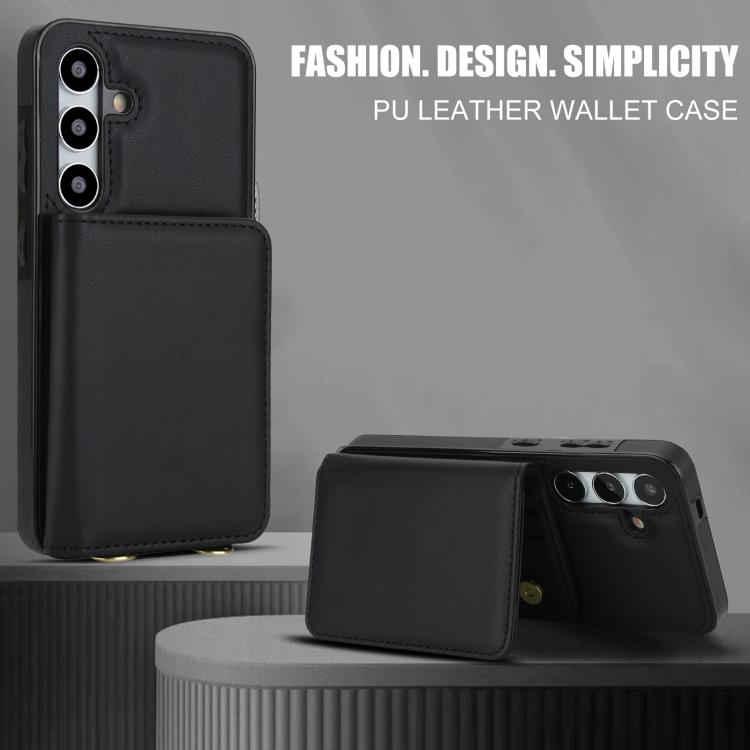 For Samsung Galaxy A35 5G Crossbody Dual-buckle Wallet RFID Back Leather Phone Case