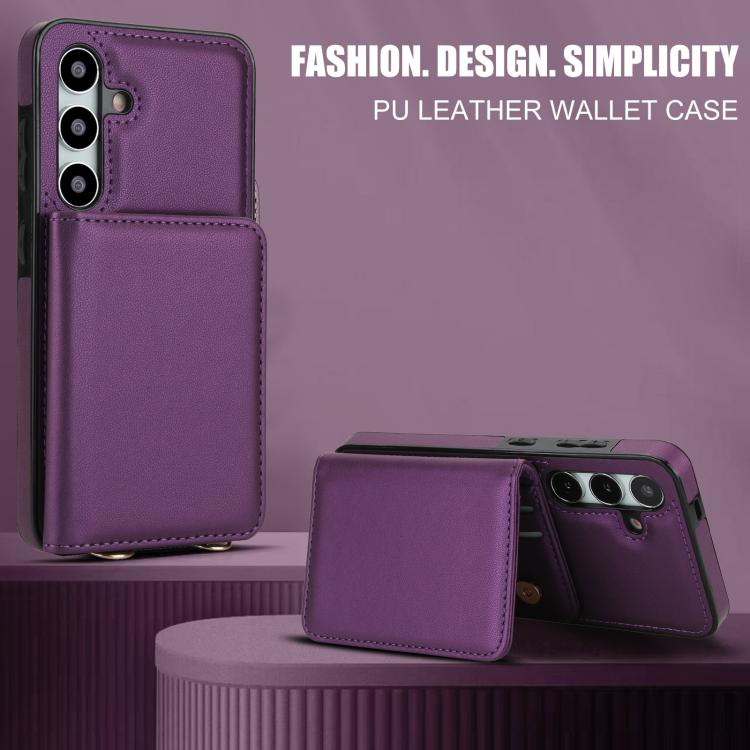 For Samsung Galaxy A35 5G Crossbody Dual-buckle Wallet RFID Back Leather Phone Case