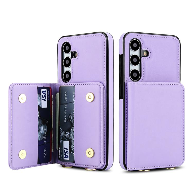 For Samsung Galaxy A35 5G Crossbody Dual-buckle Wallet RFID Back Leather Phone Case